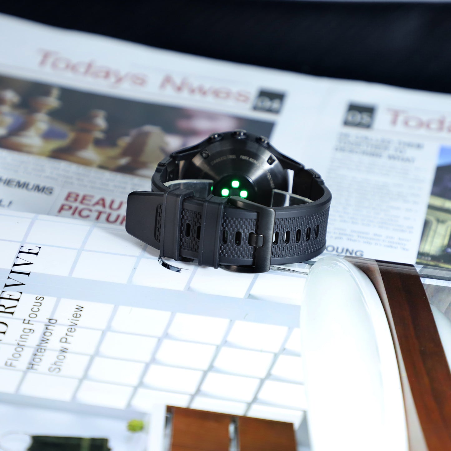 Techsuit W068 Strap for Garmin Watch Fenix Series, 26mm, Black Green