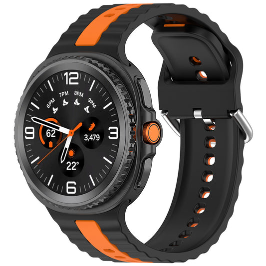 Λουράκι Techsuit W078 για Samsung Galaxy Watch 8 Classic / Watch8 44mm / Watch 8 40mm, Μαύρο Πορτοκαλί