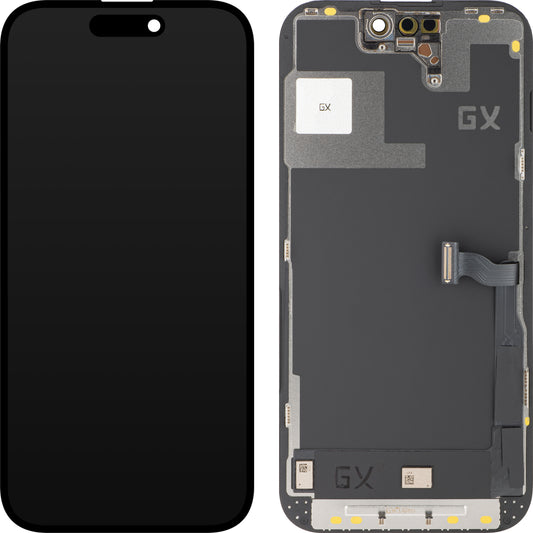 Οθόνη αφής GX για Apple iPhone 14 Pro, με πλαίσιο, OLED IC Κινητή έκδοση, Μαύρο