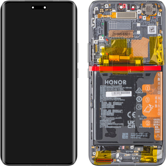 Οθόνη αφής Οθόνη αφής Honor Magic6 Pro, με πλαίσιο και μπαταρία, μαύρο, πακέτο σέρβις 0235ALQD 