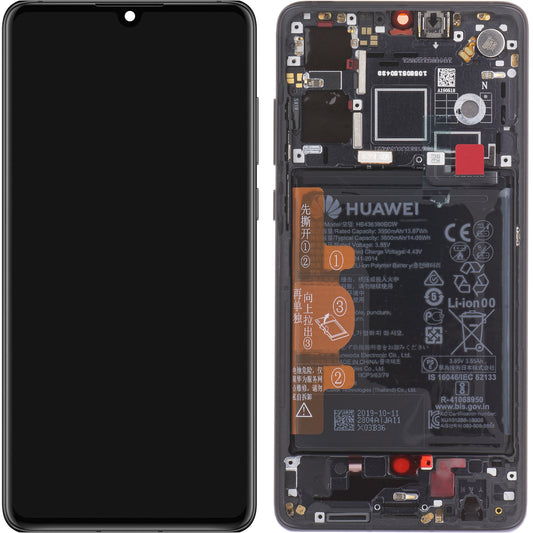 Οθόνη αφής Huawei P30, με πλαίσιο και μπαταρία, μαύρο, πακέτο σέρβις 02354HLT