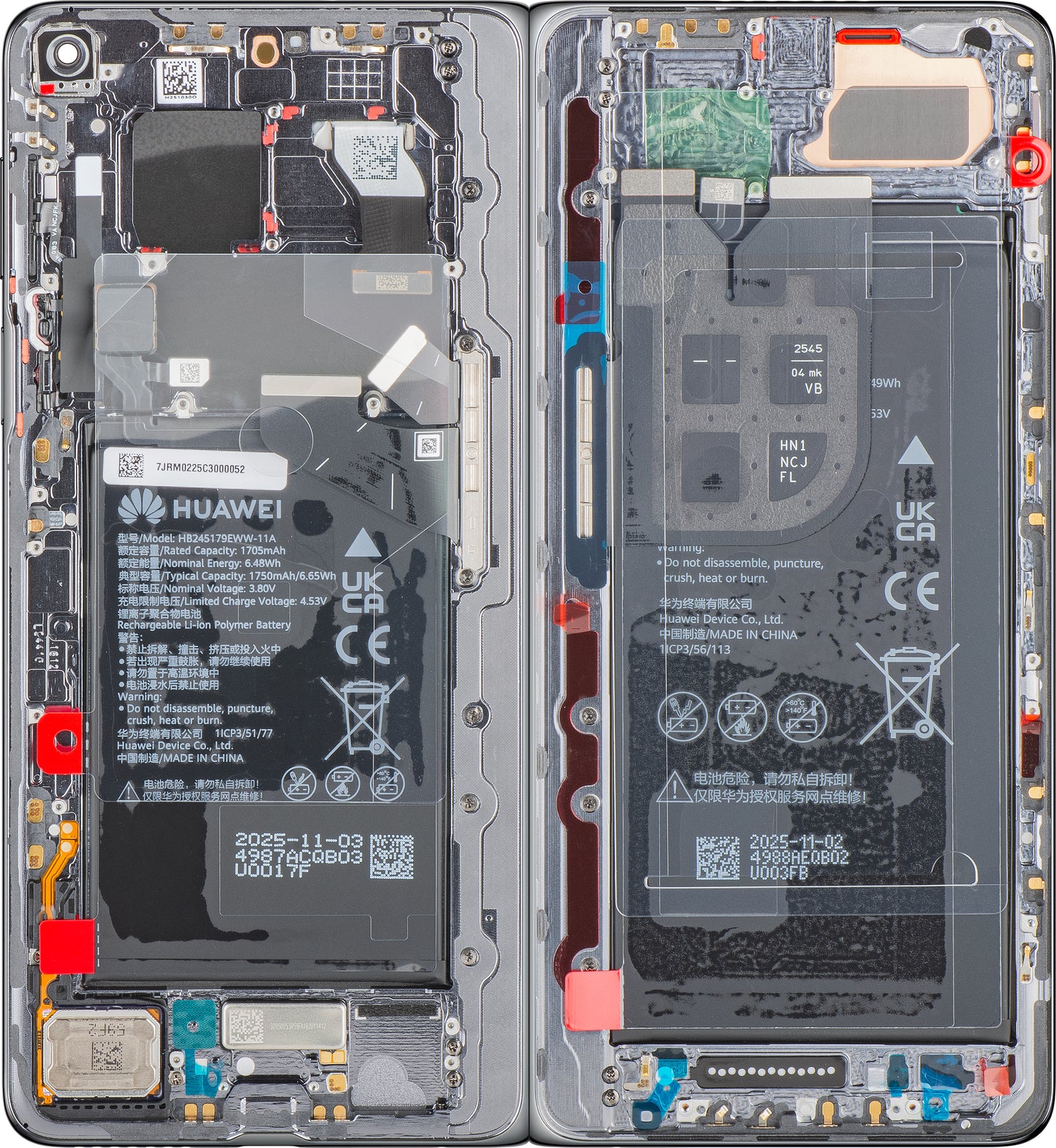 Οθόνη με Αφής Huawei Mate X7, με Πλαίσιο και Μπαταρία, Γκρι, Service Pack 02357JRM