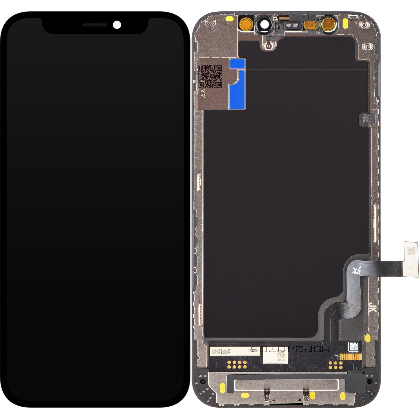 Οθόνη αφής JK για Apple iPhone 12 mini, με πλαίσιο, έκδοση LCD εντός κυψέλης, μαύρο 