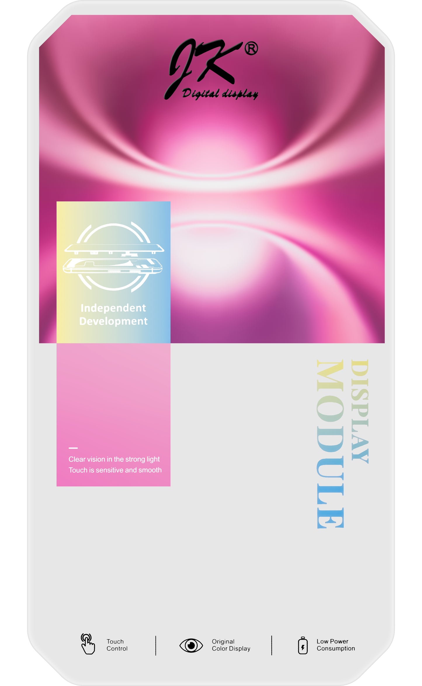 JK Touchscreen Display for Apple iPhone 16 Plus, with Frame, Movable In-Cell IC LCD Version, Black