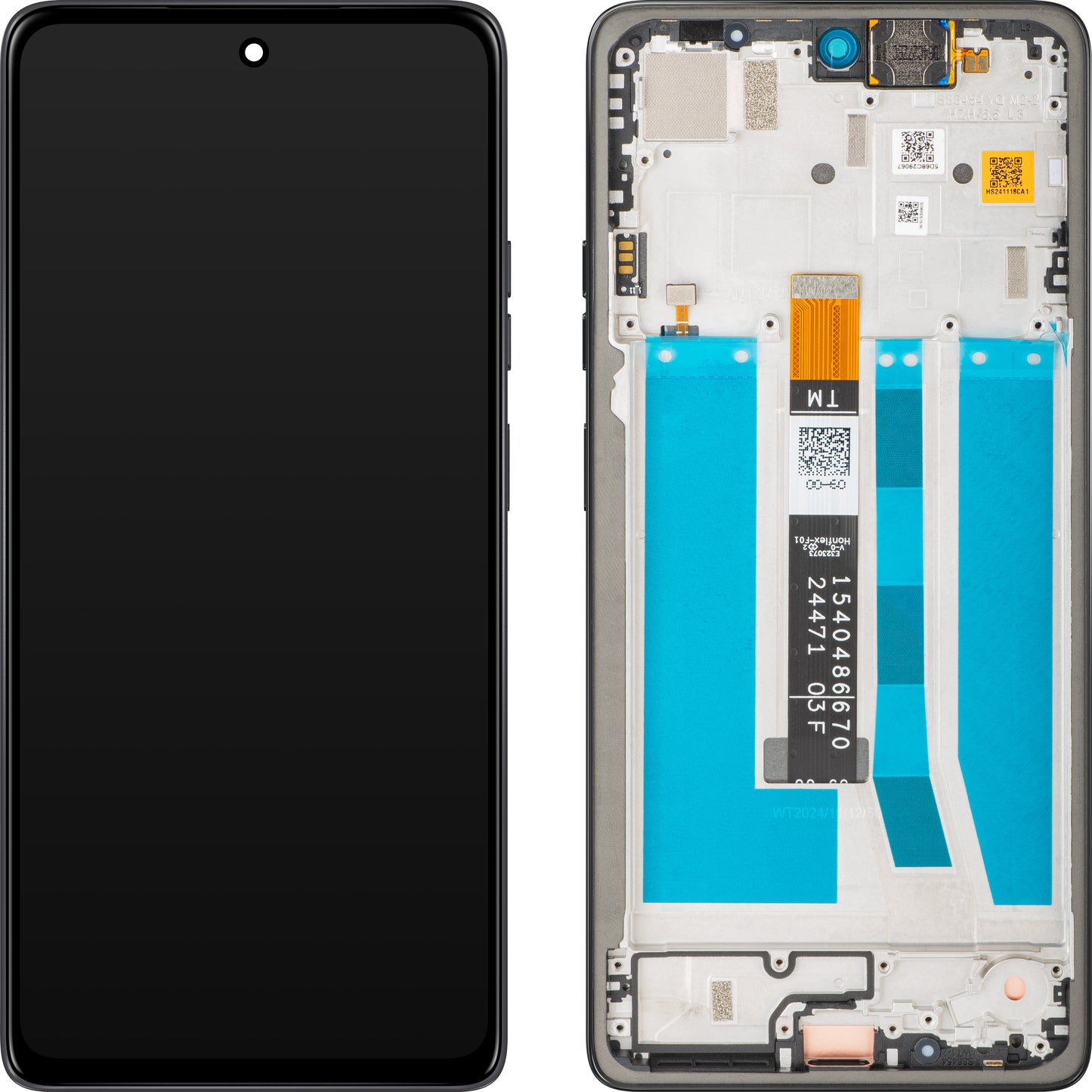 Display με Touchscreen Motorola Moto G75, με Πλαίσιο, Γκρι (Charcoal Gray), Service Pack 5D68C29066