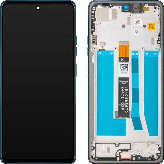Οθόνη αφής Motorola Moto G75 με πλαίσιο, Μπλε (Relucent Blue), Service Pack 5D68C29067