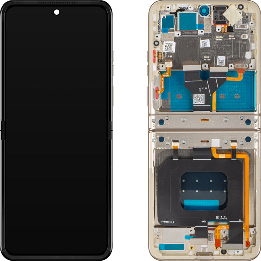 Οθόνη με οθόνη αφής Motorola Razr 2024 / Razr 50, με πλαίσιο, Υποδοχή Εσωτερική, Κρεμ (Πέτρα Πούμικα), Πακέτο Υπηρεσιών 5D68C24807
