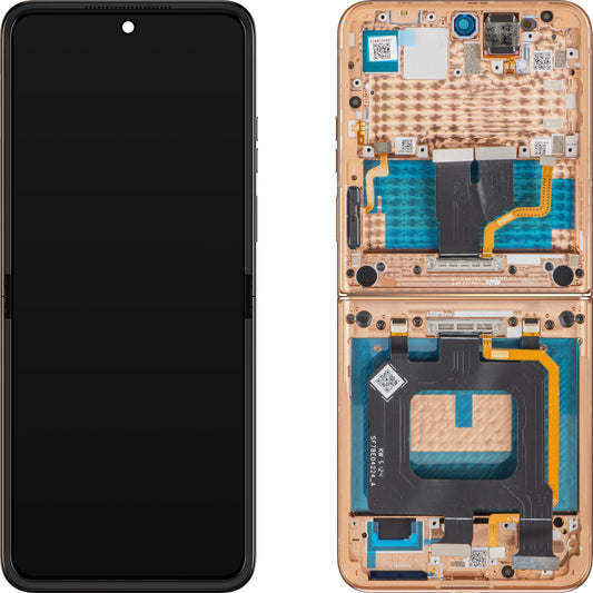Οθόνη αφής Motorola Razr+ 2025 / Razr+ 2024 / Razr 50 Ultra, με Πλαίσιο, Υποδοχή Εσωτερική, Πορτοκαλί (Peach Fuzz), Service Pack 5D68C24597