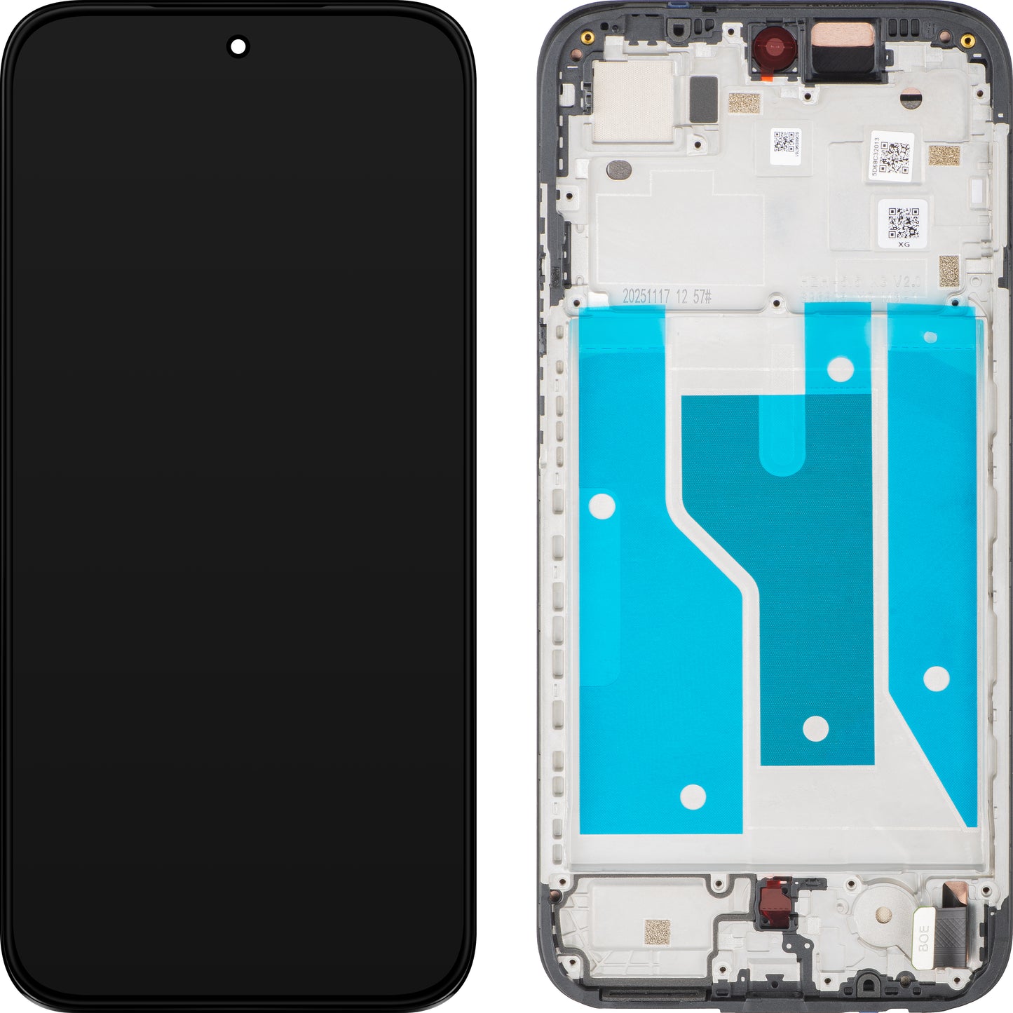 Οθόνη με οθόνη αφής Motorola Moto G77 / G67, με πλαίσιο, μαύρο (Pantone Black Olive), ανταλλαγή 5D68C32013