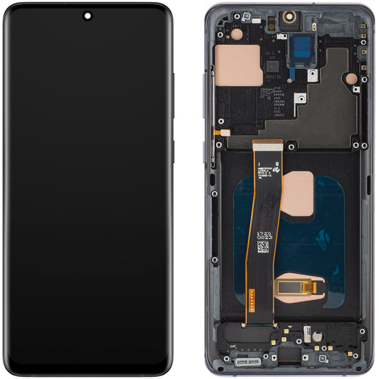 Οθόνη με οθόνη αφής MP συμβατή με Samsung Galaxy S20 Ultra G988, με Πλαίσιο, Έκδοση OLED, Μαύρη