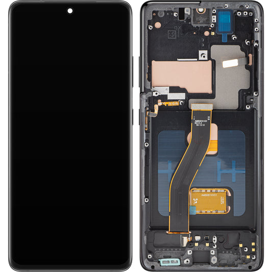 Οθόνη με Αφή MP συμβατή με Samsung Galaxy S21 Ultra 5G G998, με Πλαίσιο, Έκδοση OLED, Μαύρη