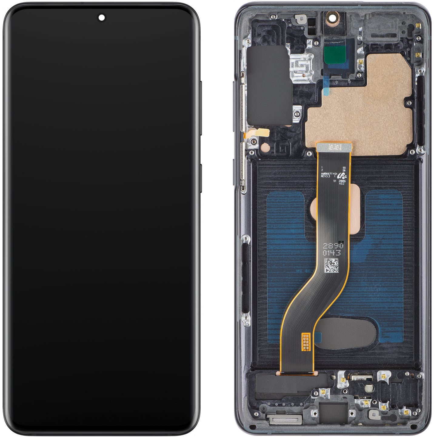 Οθόνη με οθόνη αφής MP συμβατή με Samsung Galaxy S20+ G985, με Πλαίσιο, Έκδοση OLED, Μαύρη