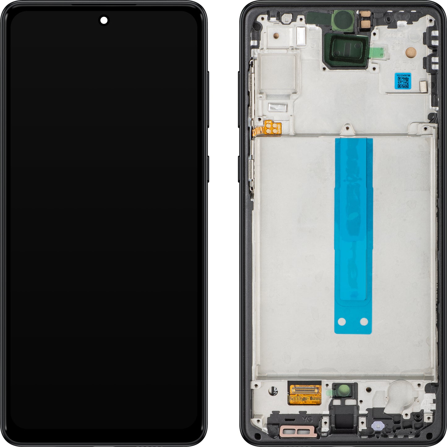 Οθόνη με οθόνη αφής MP συμβατή με Samsung Galaxy A73 5G A736, με Πλαίσιο, Μαύρη