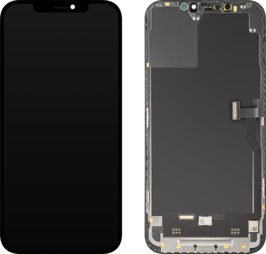 Οθόνη αφής MP συμβατή με Apple iPhone 12 Pro Max, με Πλαίσιο, Έκδοση Soft OLED IC Movable FHD, Μαύρη