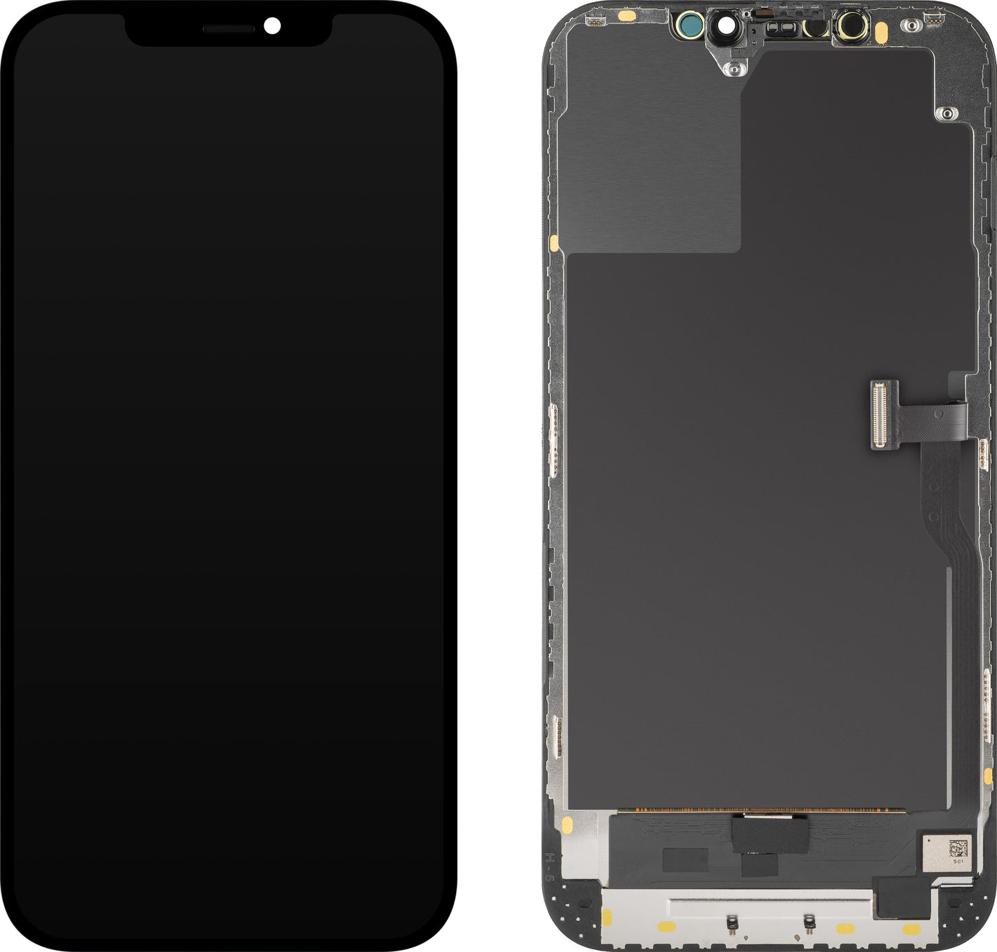Οθόνη αφής MP συμβατή με Apple iPhone 12 Pro Max, με Πλαίσιο, Έκδοση OLED Diagnostic, Μαύρη
