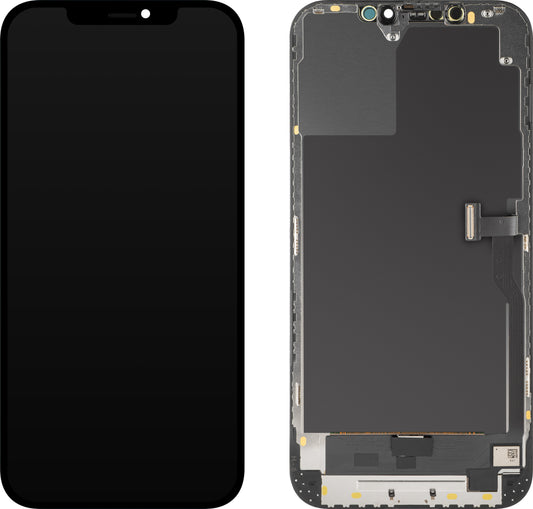 Οθόνη αφής MP συμβατή με Apple iPhone 12 Pro Max, με Πλαίσιο, Έκδοση OLED Diagnostic, Μαύρη