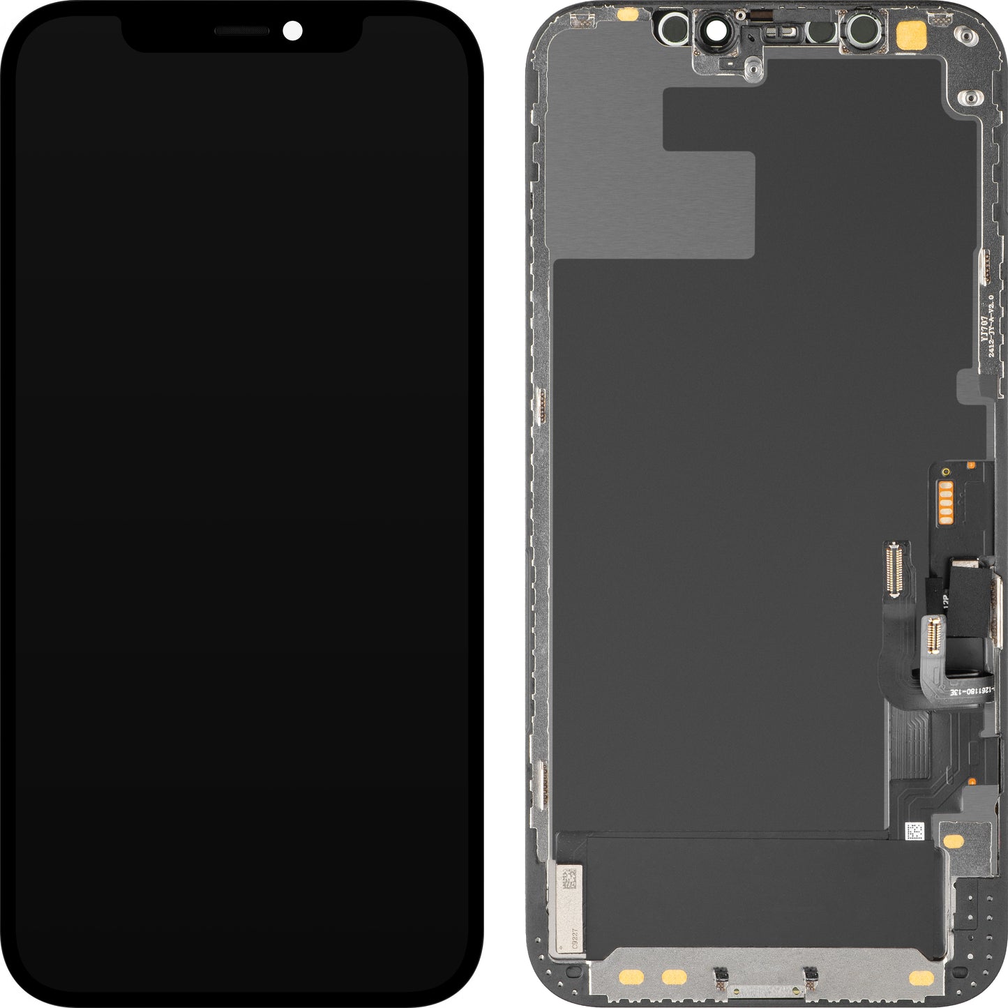Οθόνη με Αφής MP συμβατή με Apple iPhone 12 / 12 Pro, με Πλαίσιο, Έκδοση OLED Διαγνωστική, Μαύρη