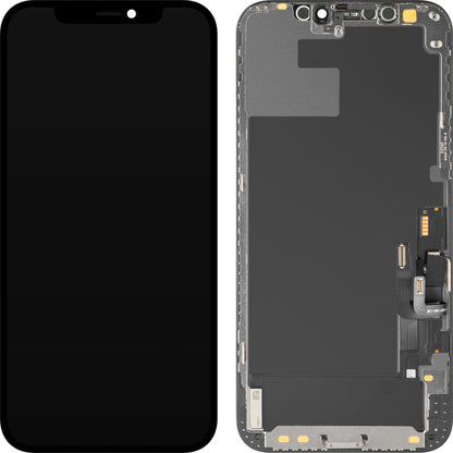 Οθόνη με Αφής MP συμβατή με Apple iPhone 12 / 12 Pro, με Πλαίσιο, Έκδοση OLED Διαγνωστική, Μαύρη