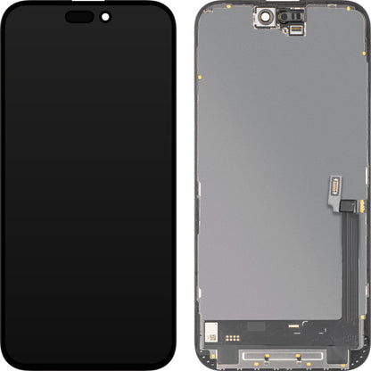 MP Touchscreen Display compatible with Apple iPhone 16 Plus, with Frame, Soft OLED IC Movable FHD Version, Black