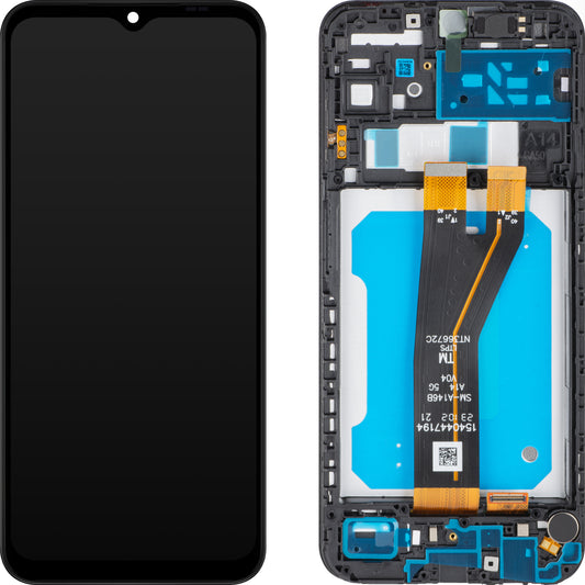 Οθόνη με οθόνη αφής MP συμβατή με Samsung Galaxy A14 5G A146, με Πλαίσιο, Έκδοση Μη-Ευρώπη, Μαύρη