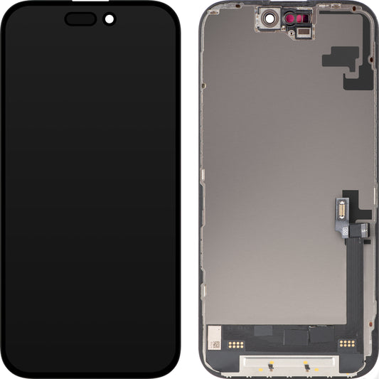 Οθόνη με Αφή MP συμβατή με Apple iPhone 16, με Πλαίσιο, Έκδοση Soft OLED FHD Diagnostic, Μαύρη