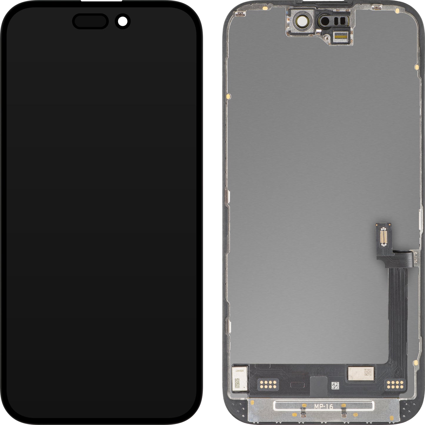 Οθόνη με Touchscreen MP συμβατή με Apple iPhone 16, με Πλαίσιο, Premium Έκδοση Soft OLED FHD 120Hz Διαγνωστική, Μαύρο