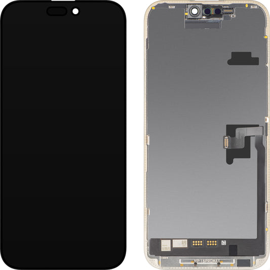 Οθόνη με MP Touchscreen συμβατή με Apple iPhone 16 Pro Max, με πλαίσιο, έκδοση λογισμικού OLED FHD Diagnostic, μαύρο