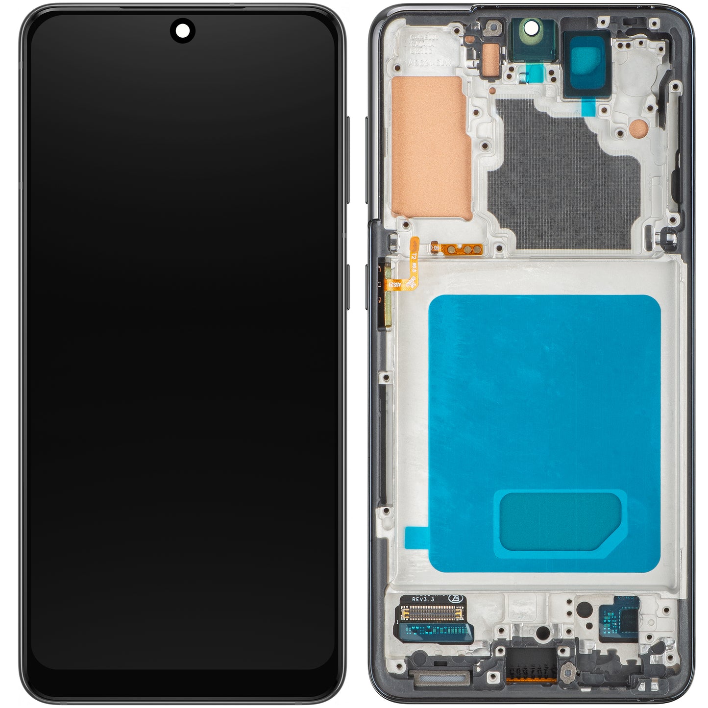 Οθόνη με Αφής MP συμβατή με Samsung Galaxy S21 5G G991, με Πλαίσιο, Μαύρο
