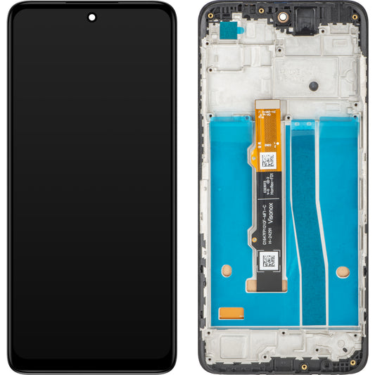 Οθόνη με Αφής MP συμβατή με Motorola Moto G42, με Πλαίσιο, Μαύρο