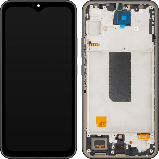 Οθόνη με Touchscreen MP συμβατή με Samsung Galaxy A34 A346, με πλαίσιο, Μαύρο (Γραφίτης), Επανασφραγισμένη