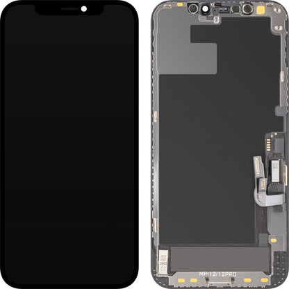 Οθόνη με Touchscreen MP συμβατή με Apple iPhone 12 / 12 Pro, με Πλαίσιο, Έκδοση Λογισμικού OLED FHD Διαγνωστική, Μαύρο