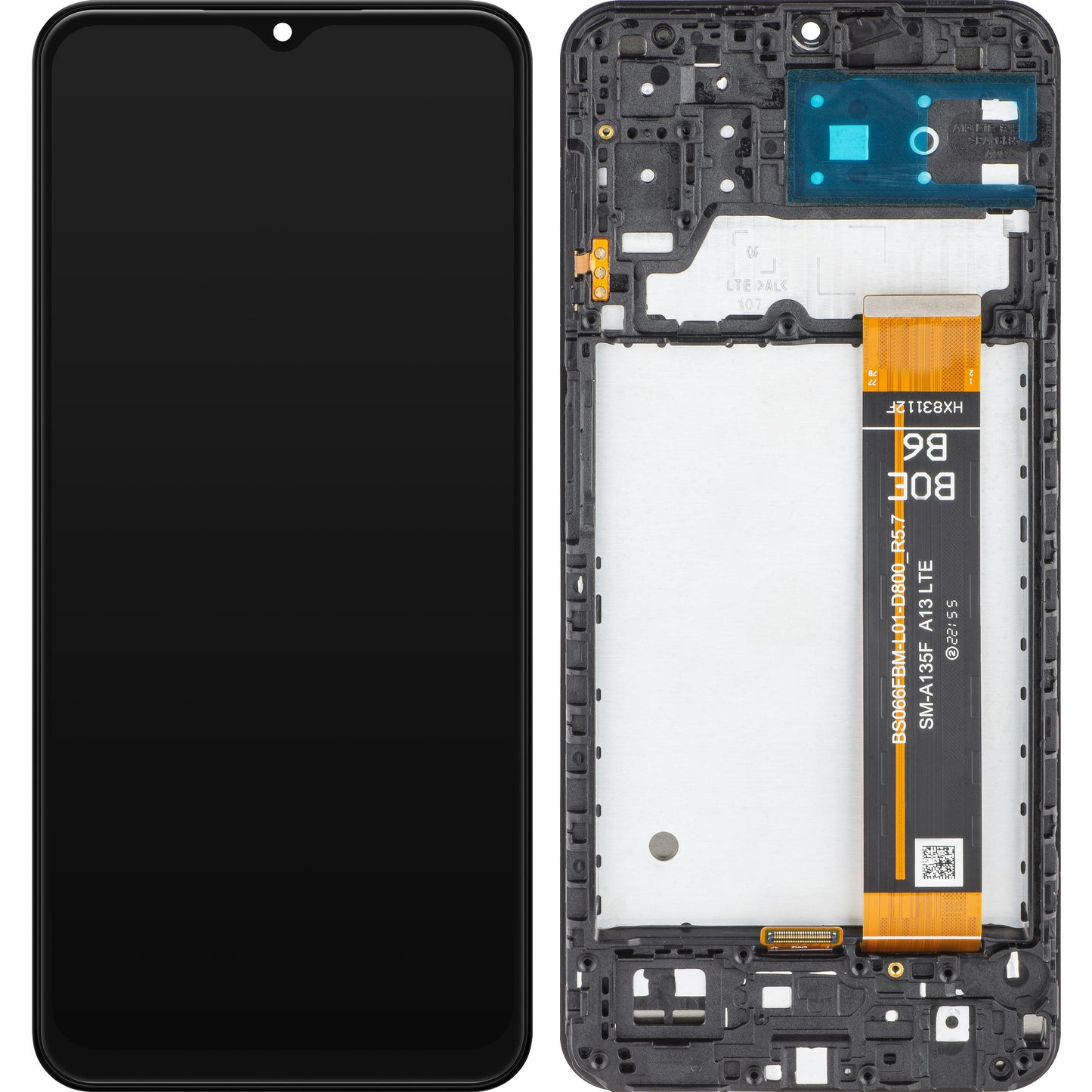 Οθόνη αφής MP Display συμβατή με Samsung Galaxy A13 A137 / A13 A135, με πλαίσιο, Μαύρο 