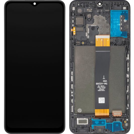 Οθόνη αφής MP συμβατή με Samsung Galaxy A32 5G A326, με πλαίσιο, Μαύρο 