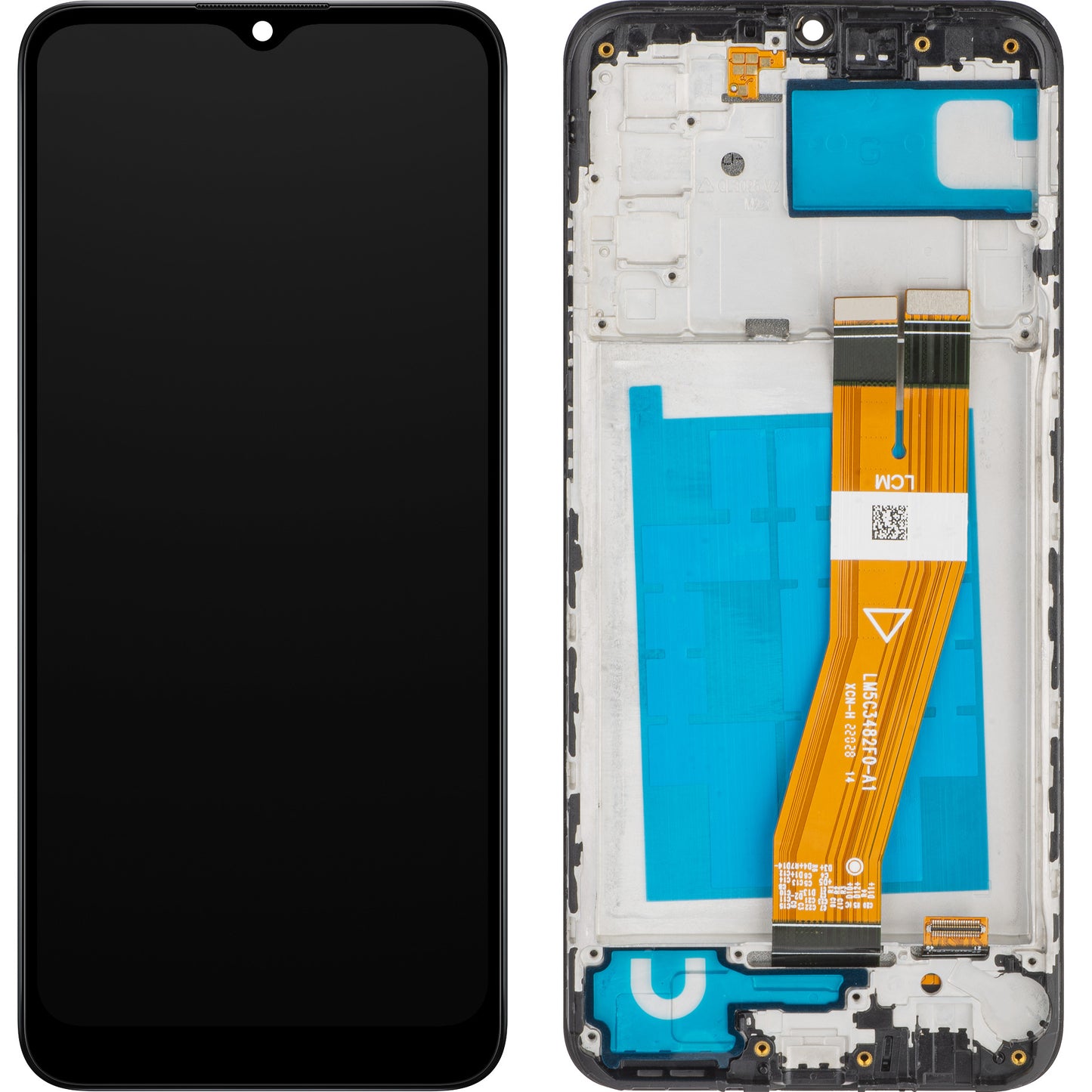 Οθόνη αφής MP Display συμβατή με Samsung Galaxy A02s A025F, με πλαίσιο, Μαύρο 