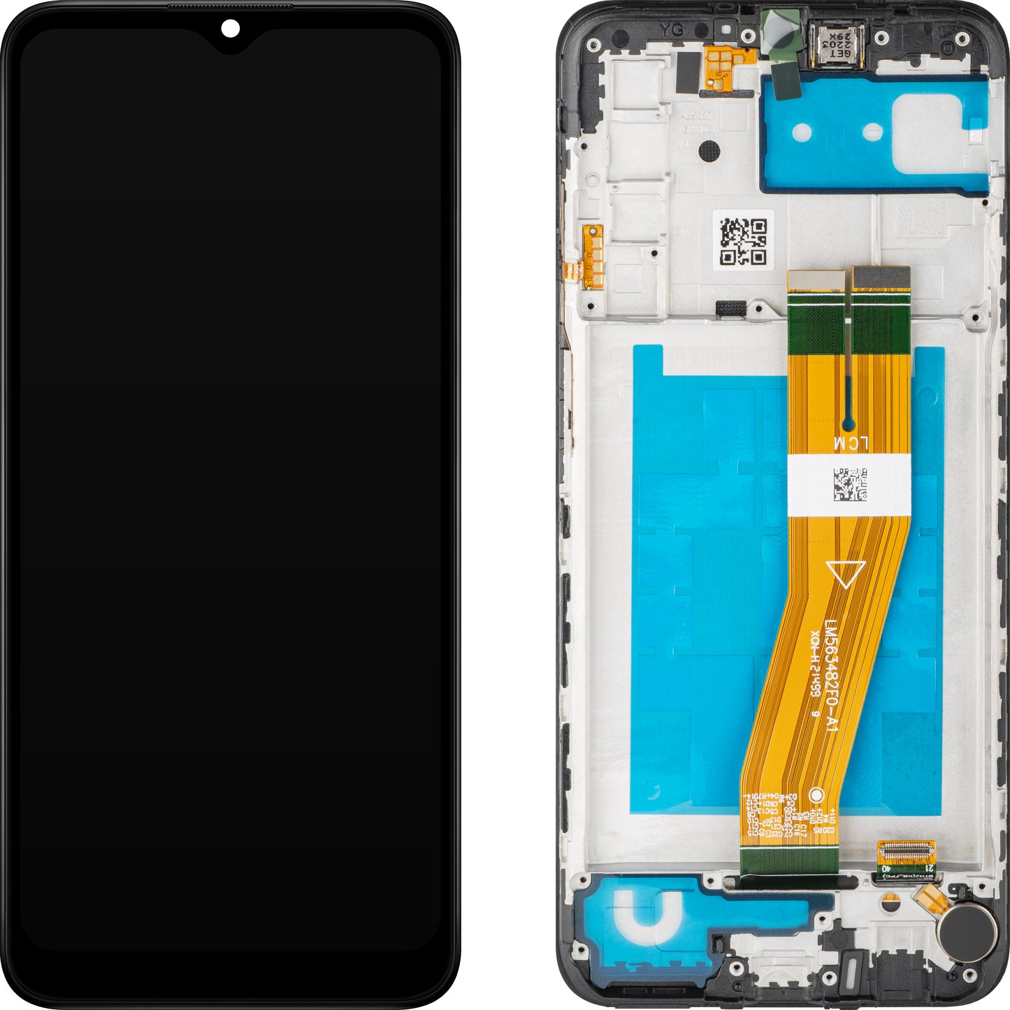 Οθόνη αφής MP με οθόνη αφής συμβατή με Samsung Galaxy A03s A037, με πλαίσιο, έκδοση F, μαύρο 