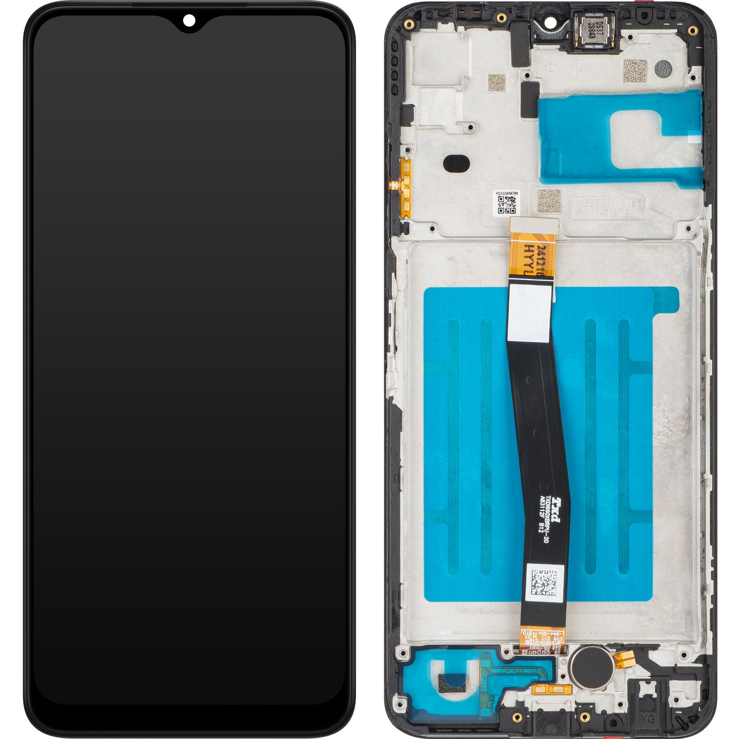 Οθόνη αφής MP συμβατή με Samsung Galaxy A22 5G A226, με πλαίσιο, Μαύρο 