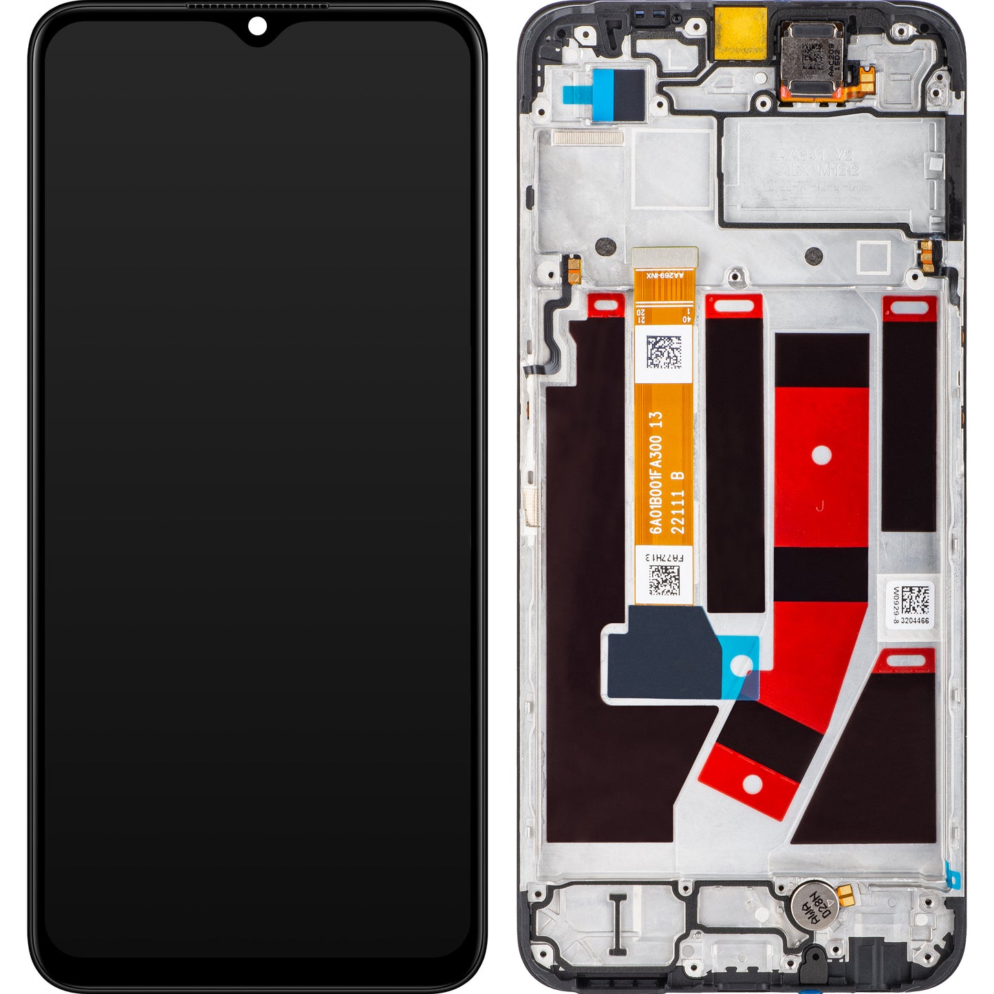 Οθόνη με οθόνη αφής Oppo A77 4G / A57s / Oneplus Nord N20 SE, με πλαίσιο, μαύρο, Service Pack 4130254