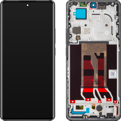 Oppo Reno10 Pro Οθόνη αφής με πλαίσιο, μαύρο (ασημί γκρι), Service Pack 621029000057 