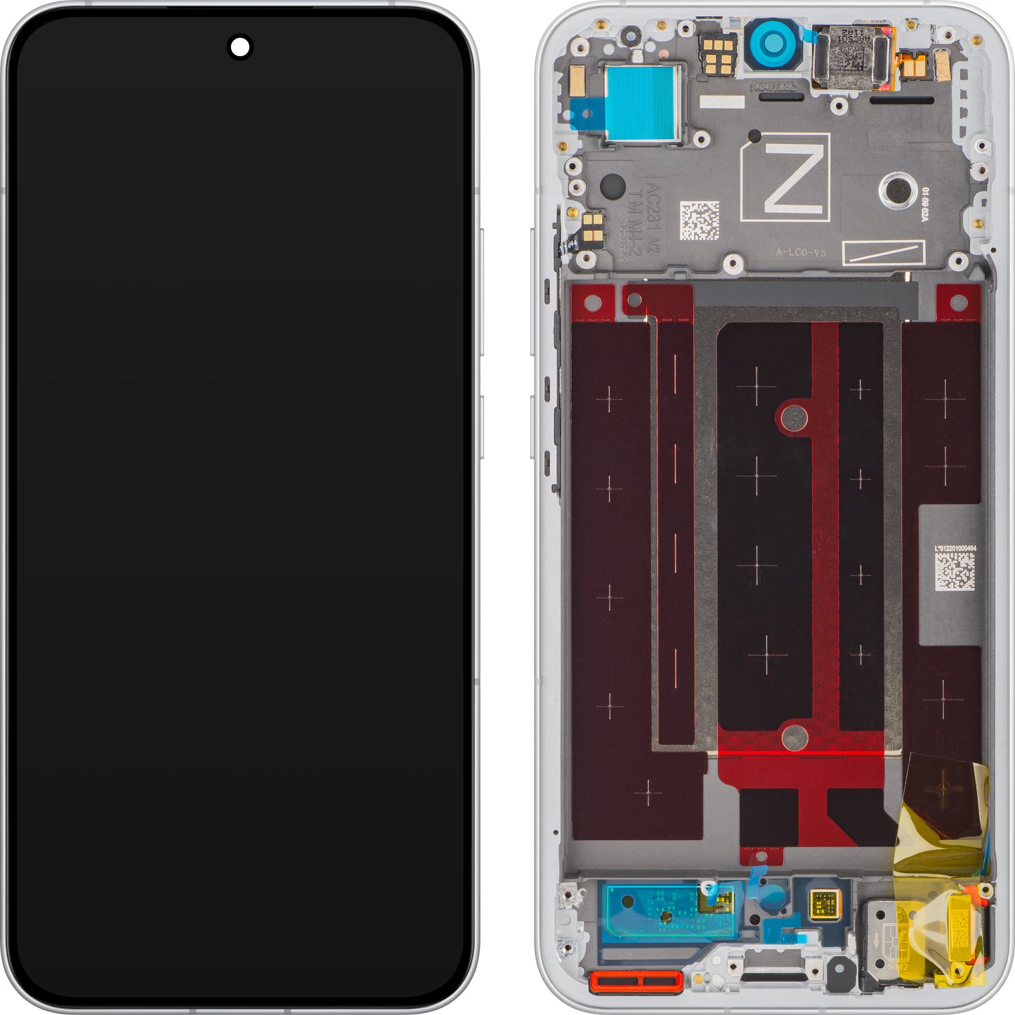 Oppo Reno13 Display with Touchscreen, with Frame, White (Plume White), Service Pack 621029000429