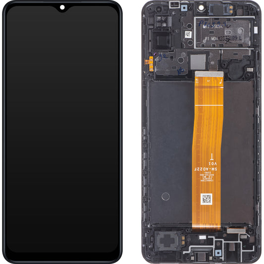 Samsung Galaxy M12 M127 Touchscreen Display, with Frame, Black, Swap GH82-25042A