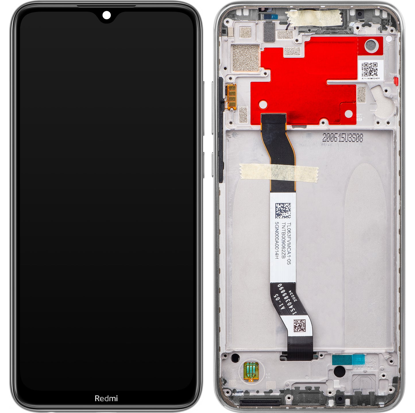 Οθόνη αφής Xiaomi Redmi Note 8T, με πλαίσιο, ασημί (Moonlight White), πακέτο σέρβις 5600020C3X00 