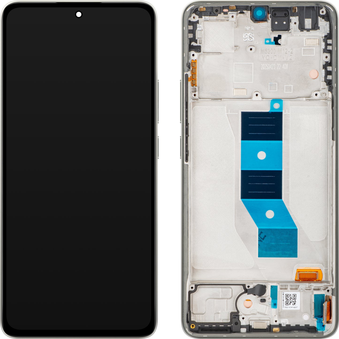 Οθόνη με Αφή Xiaomi Poco M7 Pro 5G, με Πλαίσιο, Γκρι (Lunar Dust), Service Pack 5600070O17P00
