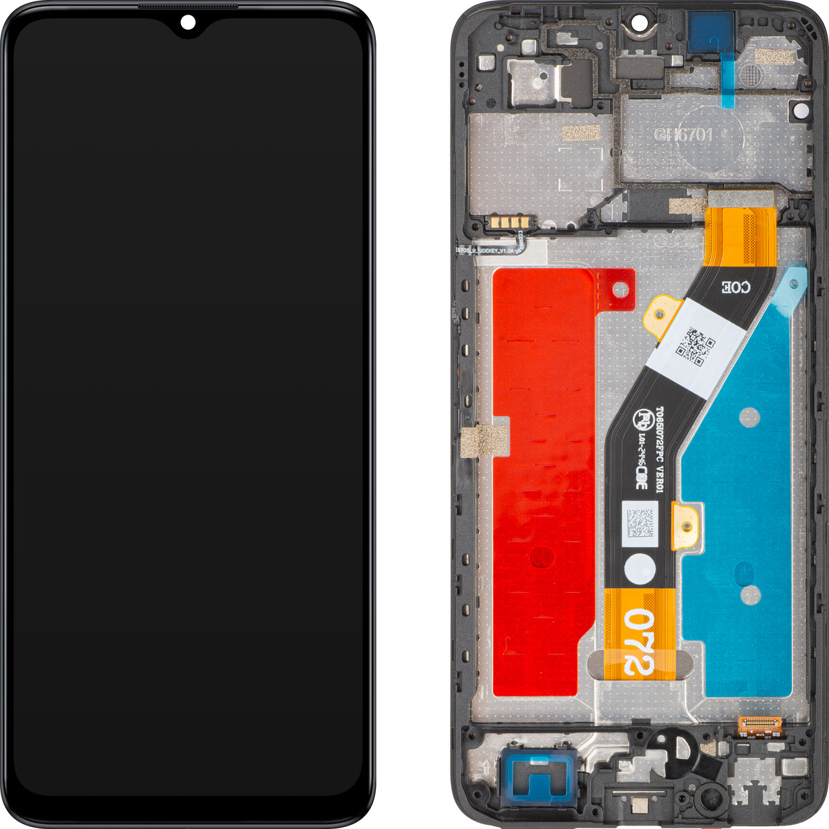 Οθόνη με οθόνη αφής ZTE Blade A34 / Blade A54, με πλαίσιο, μαύρη, Service Pack 80800518534