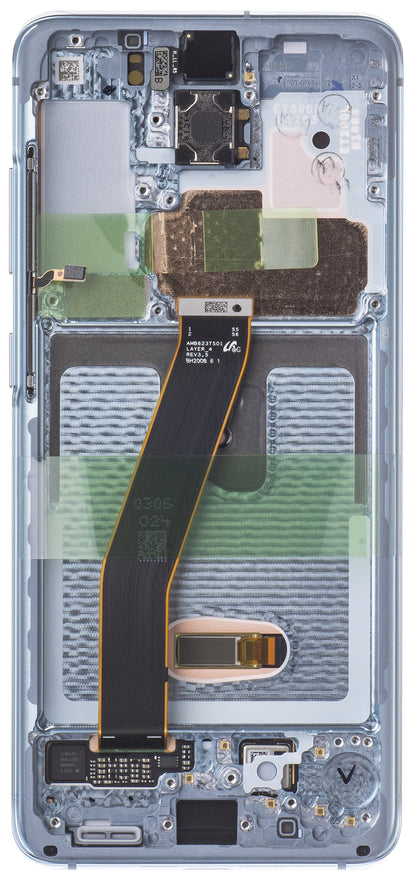 Display με Touchscreen Samsung Galaxy S20 5G G981 / S20 G980, Με Πλαίσιο, Μπλε, Service Pack GH82-22131D