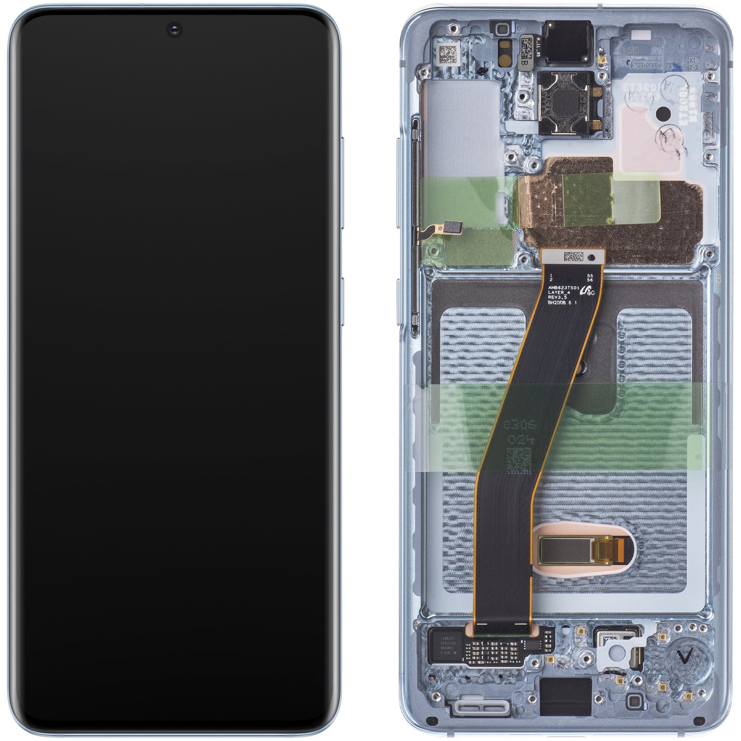 Display με Touchscreen Samsung Galaxy S20 5G G981 / S20 G980, Με Πλαίσιο, Μπλε, Service Pack GH82-22131D