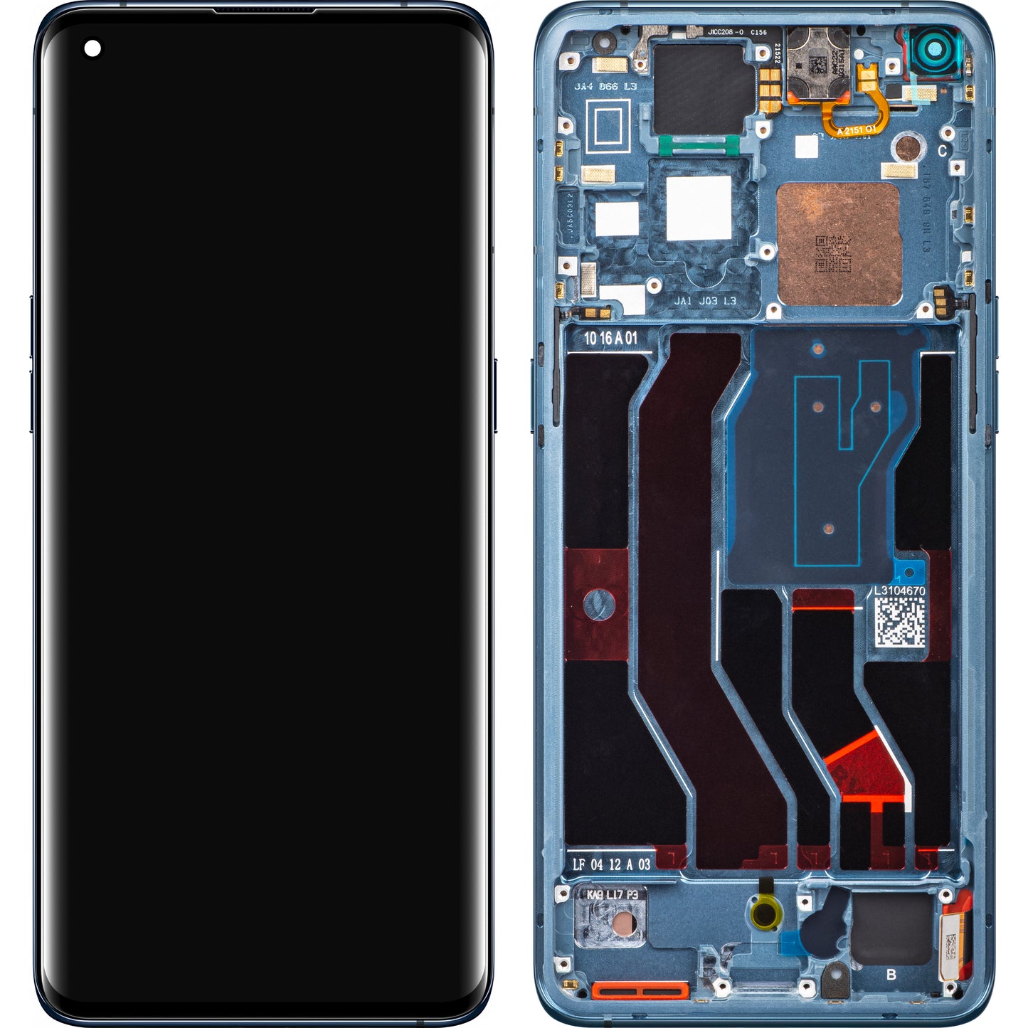 Oppo Find X3 Pro Οθόνη αφής, με πλαίσιο, μπλε, Service Pack 490666613