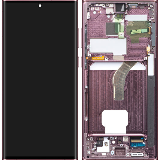 Samsung Galaxy S22 Ultra 5G S908 Οθόνη αφής Samsung Galaxy S22 Ultra 5G S908, με πλαίσιο, Cherry, Service Pack GH82-27488B