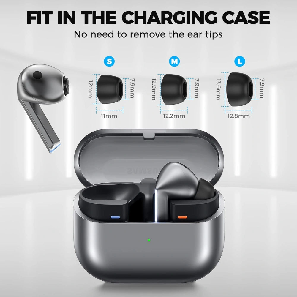 Προστατευτικά Techsuit ET3 για Samsung Galaxy Buds3 Pro, Μεγέθη S / M / L, Λευκά