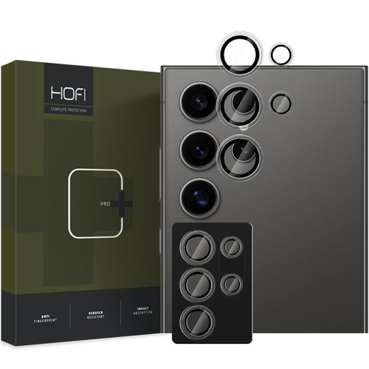 Προστατευτική μεμβράνη για πίσω κάμερα HOFI CamRing PRO+ για Samsung Galaxy S25 Ultra S938, Ασφαλισμένο γυαλί, Μαύρο
