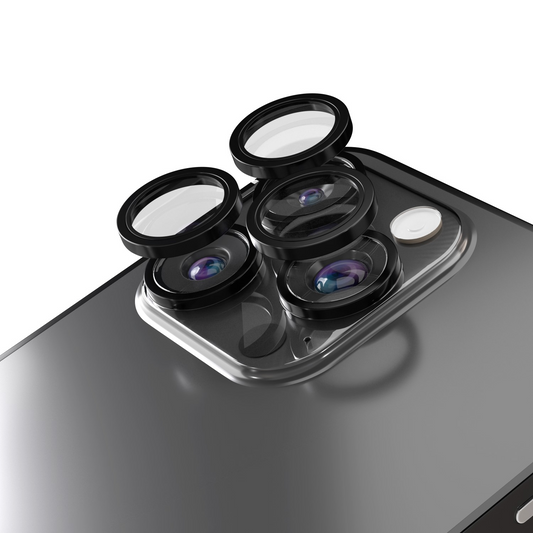 Προστατευτική μεμβράνη πίσω κάμερας Etteri για Apple iPhone 16 Pro Max / 16 Pro, ασφαλισμένο γυαλί, μαύρο
